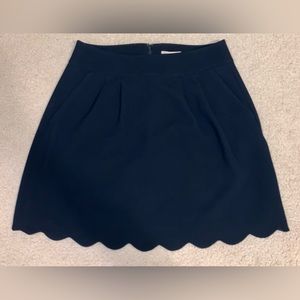 Loft scalloped navy skirt